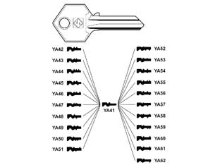 CHIAVI PER CILINDRI YALE 5 SPINE GRANDI YA41- - YA41 - 10 pezzi SILCA