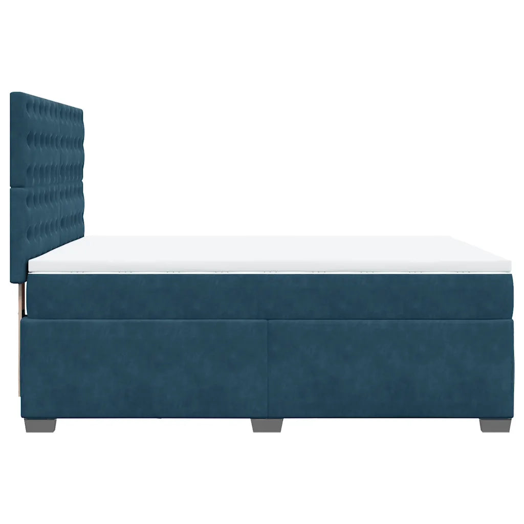Giroletto a Molle con Materasso Blu 160x200 cm in Velluto 3290970