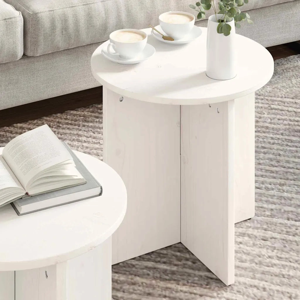 vidaXL Tavolino da salotto 2 pcs Bianco 41.5 x 41.5 x 41 cm