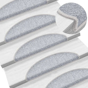 Tappetini per scale 10 pz 56x17x3 cm Grigio chiaro Semicircolari 149741