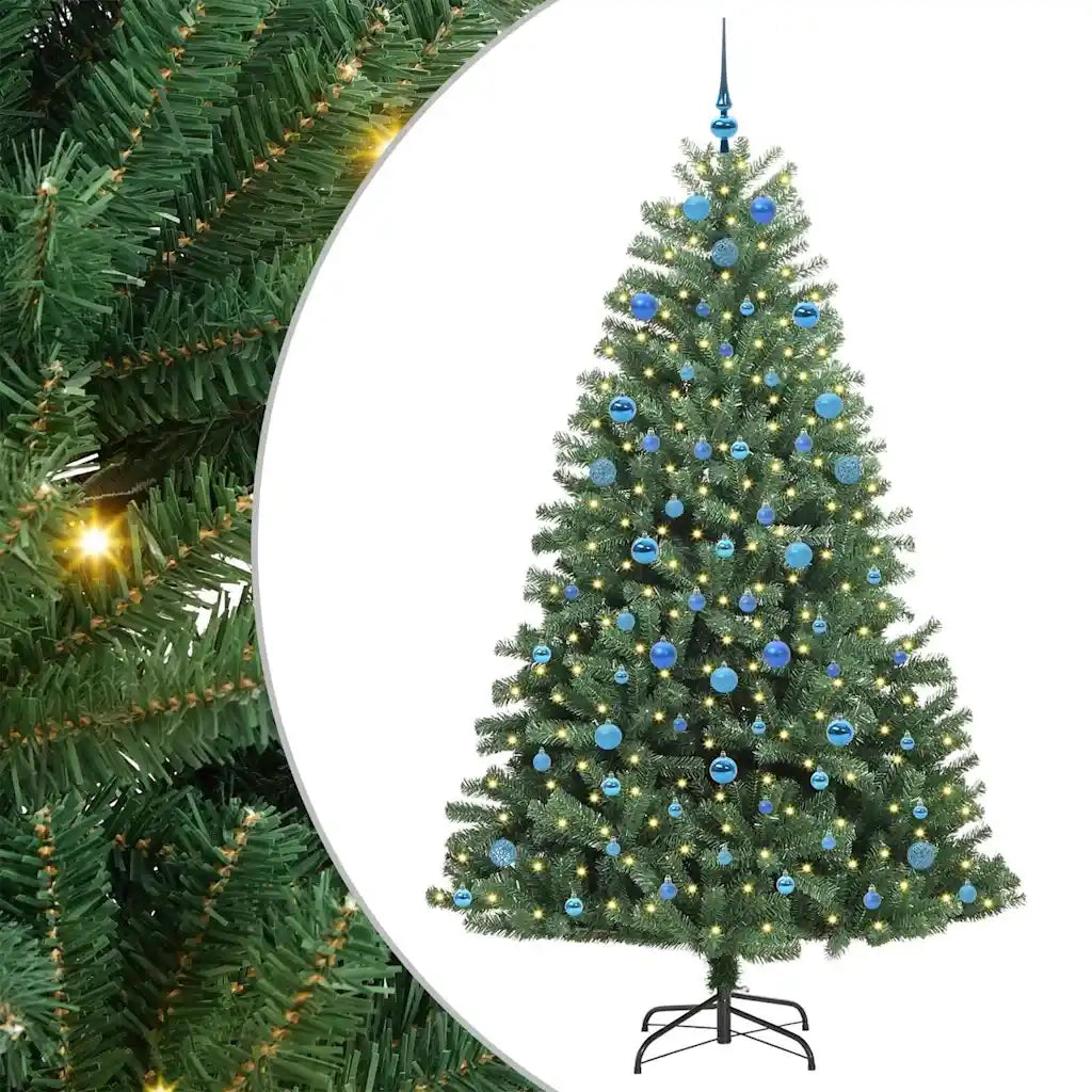 Albero di Natale | Decorazioni natalizie Artificiale con Rami Pieghevoli Verde 210 cm