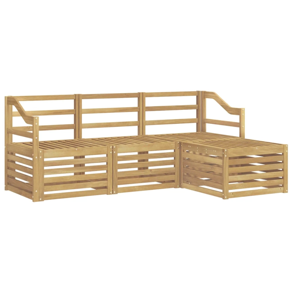 Set di divani da esterno 4 pcs Bianco Legno di Acacia Massello 3391649
