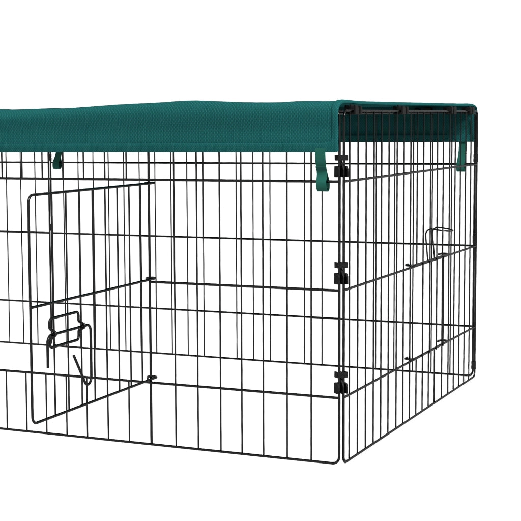 Gabbia per Conigli da Esterno 185x75x50 cm in Acciaio e Tessuto Oxford Verde