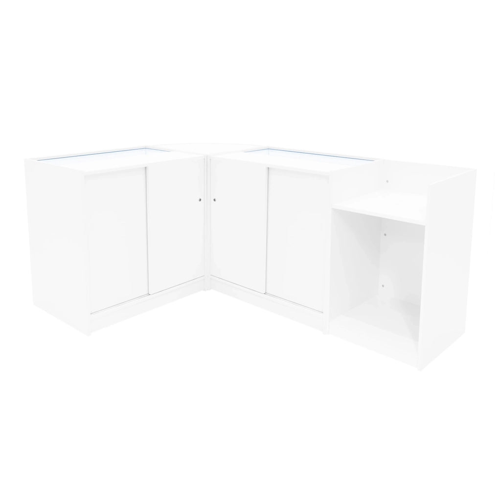 Set Banconi Bianco Gravity LED B900 C900 CM60 TB60 con Vetrina e Serratura