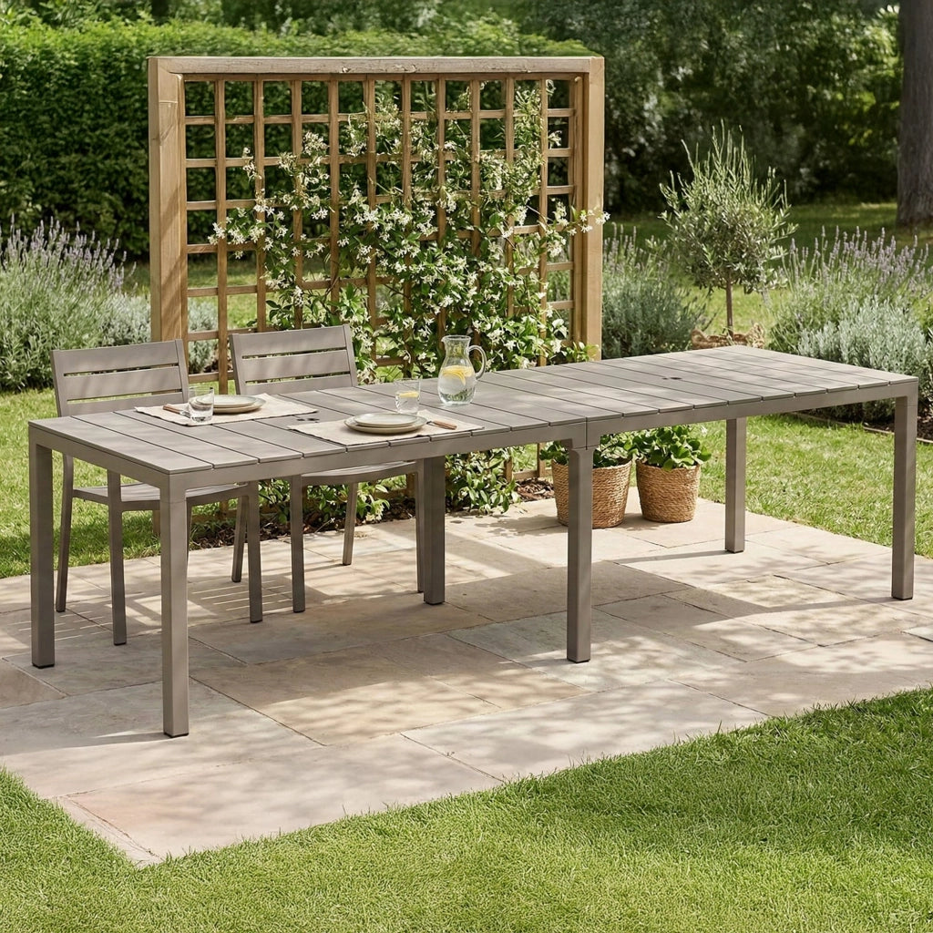Campana, Tavolo da Esterno 12 Posti Made in Italy, 292x86x74h cm Grigio Tortora