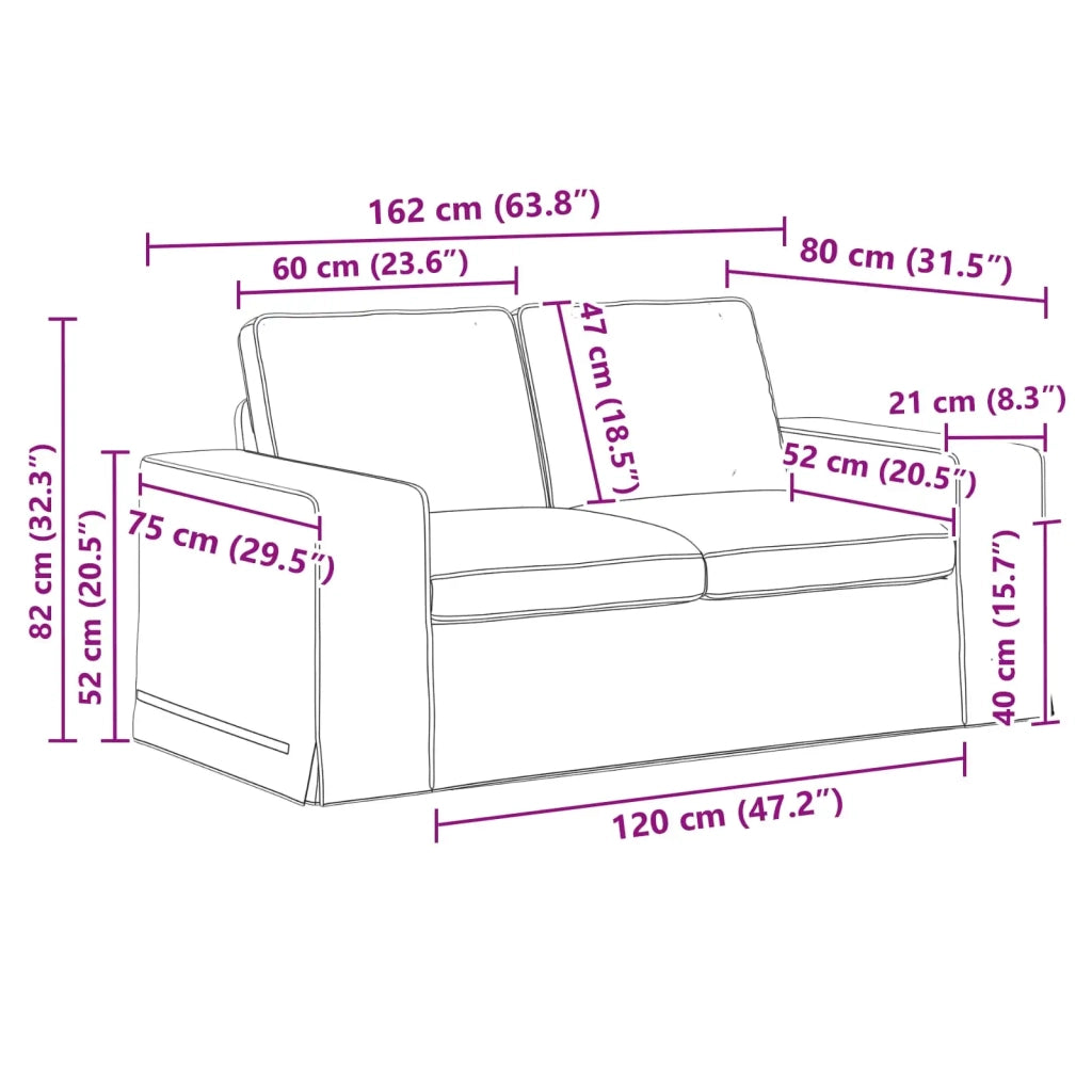 Set di divani 2 pcs Crema 162 x 80 x 82 cm Tessuto