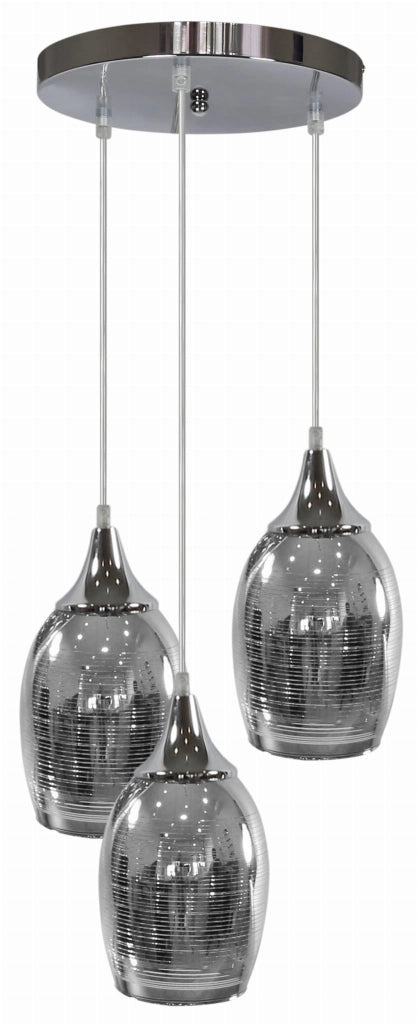 Lampadario Candellux Marina 33-60181 3xE27 cromo vetro