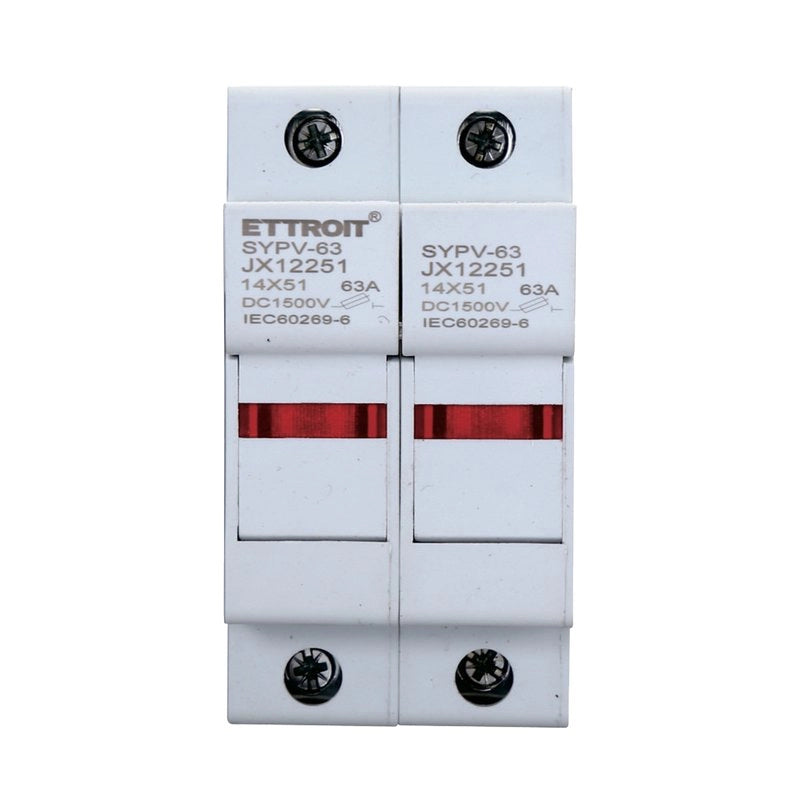 Portafusibile Modulare DC Fotovoltaico 2P 2M D14X51mm 63A DC 1000V IP20 IEC60269-6
