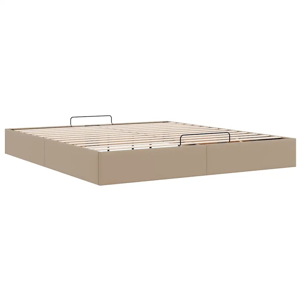 Struttura Letto Pouf senza Materasso-Giroletto con contenitore 200x200 cm Similpelle 890896