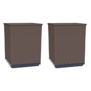 Fioriera rialzata per piante fiori giardino terrazze set da 2 30 x 30 x 37 cm polipropilene marrone 02_0038925