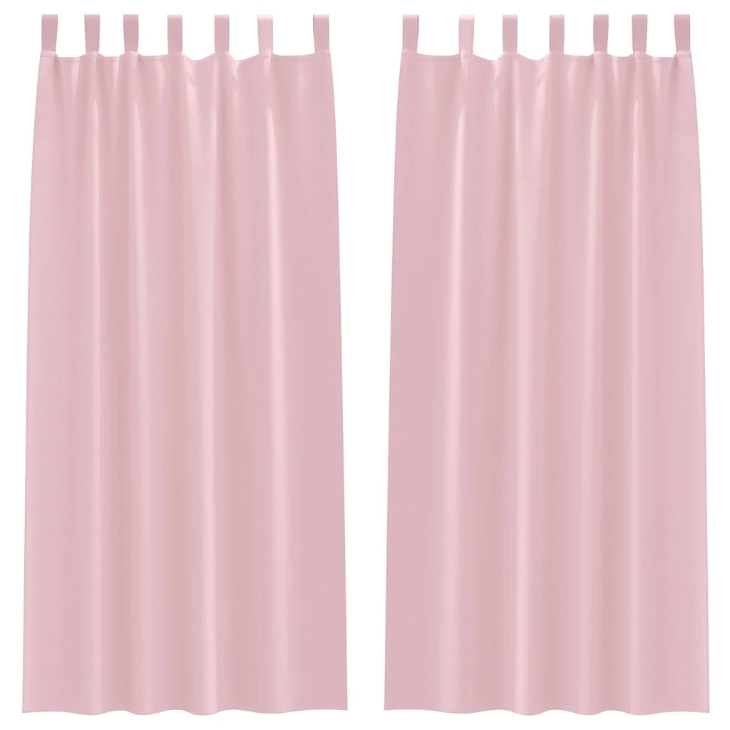 vidaXL Tende con tende 2 pcs Rosa Baby Poliestere