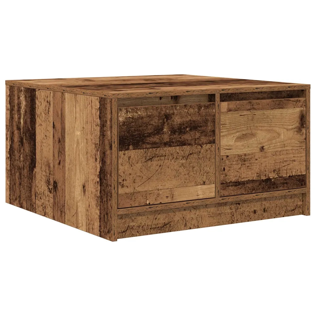 vidaXL Tavolino da Salotto con Cassetti Legno Antico 70,5x70x40 cm