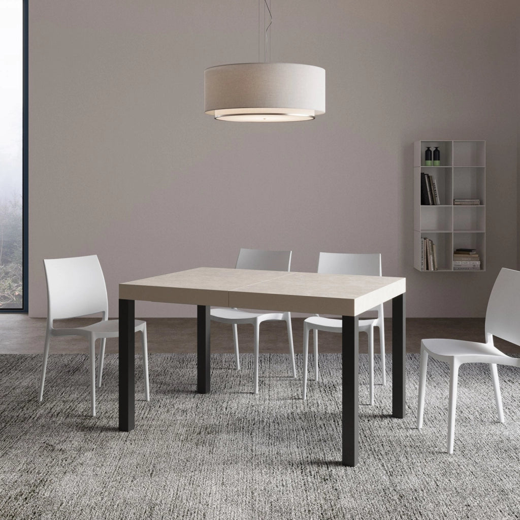 Tavolo Allungabile 120-204x80x77 cm Everyday Cashmere Telaio Antracite