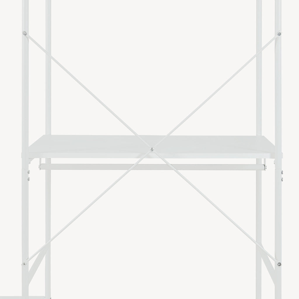 Guardaroba Aperto Verdfjorg con 3 Vani Appendiabiti e 3 Ripiani 200 x 110 x 40 cm - Bianco [en.casa]