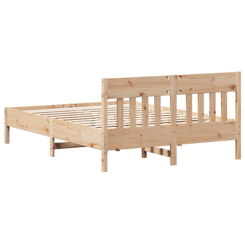 Letto senza Materasso 140x200 cm in Legno Massello di Pino 842646