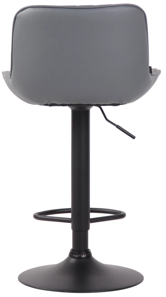 Sgabello Lentini in similpelle con poggiapiedi grigio,nero