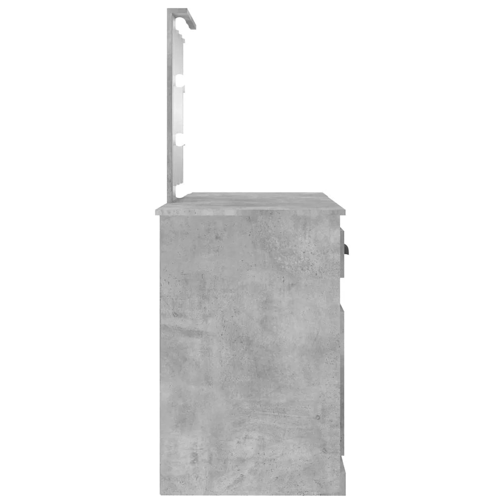 Toeletta | Tavolo da Trucco con LED Grigio Cemento 130x50x132,5 cm