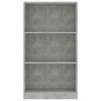 Libreria a 3 Ripiani Cemento 60x24x109 cm in Legno Multistrato 800868