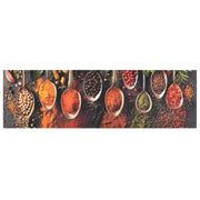 Tappeto da Cucina Lavabile Cucchiai e Spezie 45x150 cm Velluto 136543