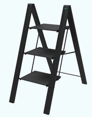 Scala sgabello a 3 gradini in Alluminio nero salvaspazione LEONARDO 3 COLOMBO