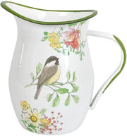 Vas da fiori in metallo vintage, piccole vasi in acciaio arrugginito, vasi da fiori in lamiera metallica con finitura email.
