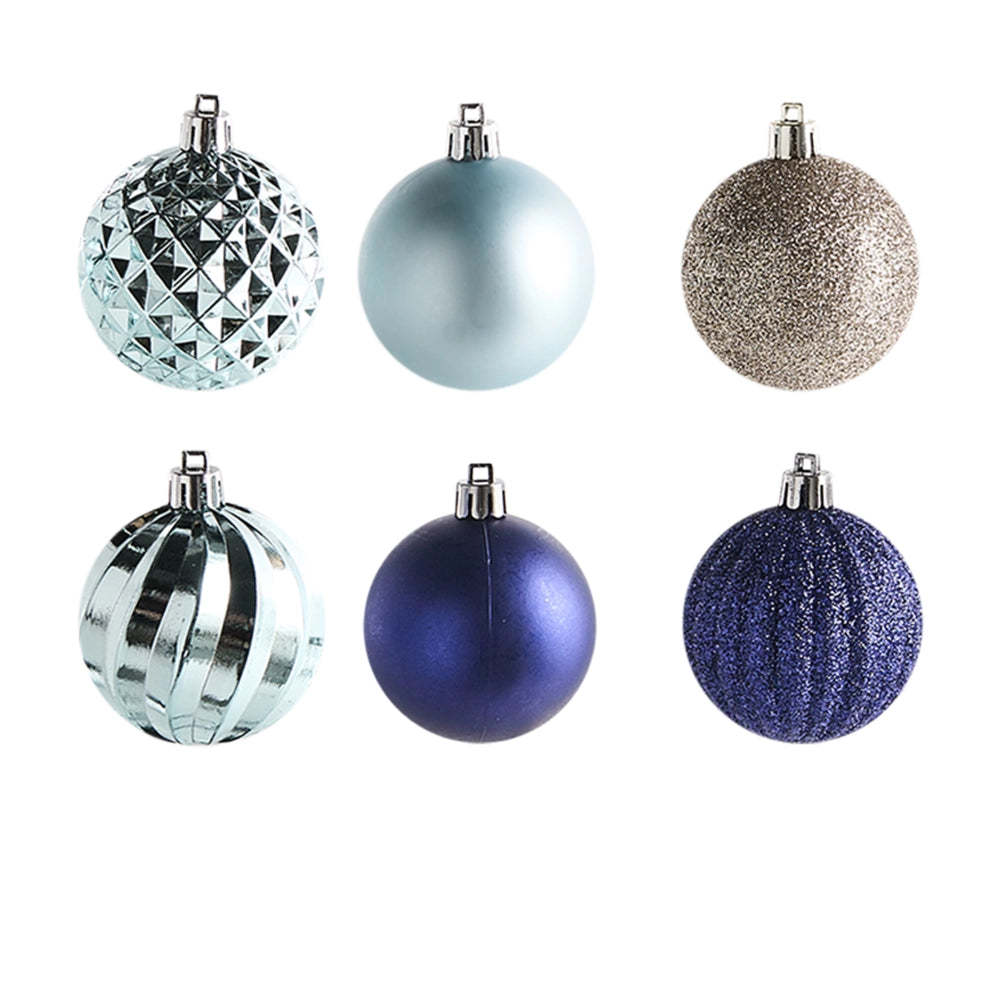 Set di 96 palline di Natale in plastica Decorazioni da appendere all'albero di Natale Stile classico tradizionale Blu