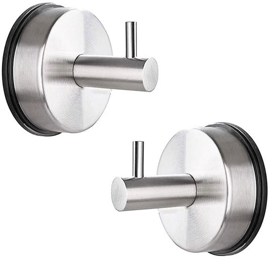 Sostegni per asciugamano extra resistenti - Supporti per asciugamano senza perforazione - Hanger per bagno - Acciaio inossidabile impermeabile - 2 pezzi - Resistente ai graffi