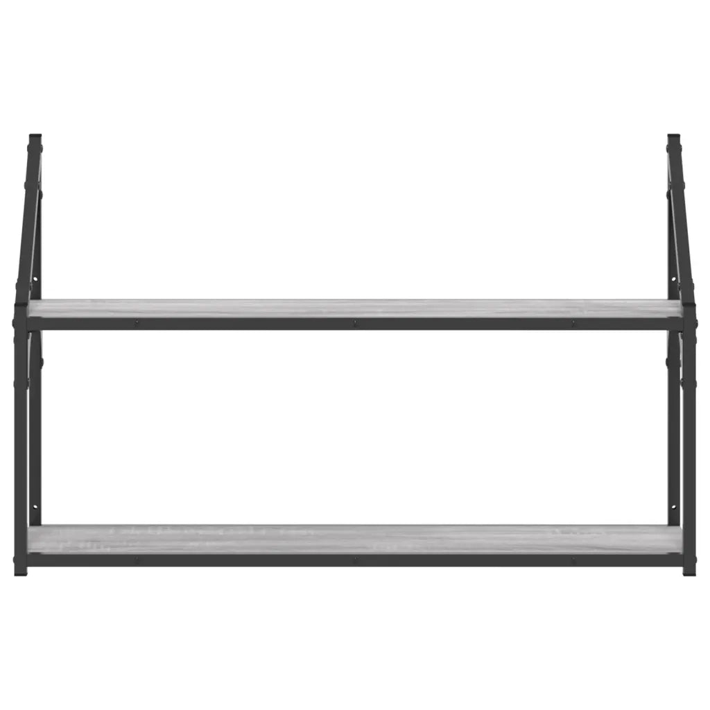 Scaffale Parete 2 Ripiani Grigio Sonoma 80x21x51 cm Multistrato 835467