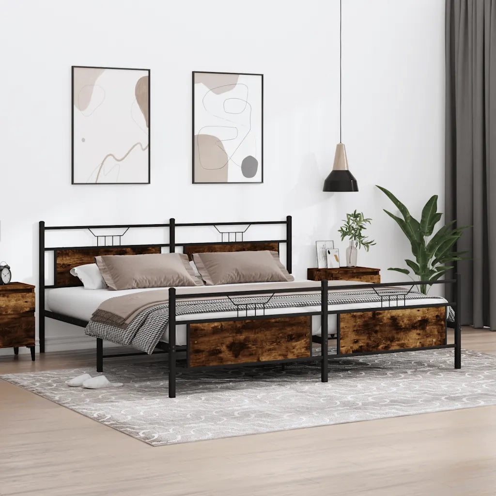 Giroletto senza Materaso in Metallo Rovere Fumo 200x200 cm