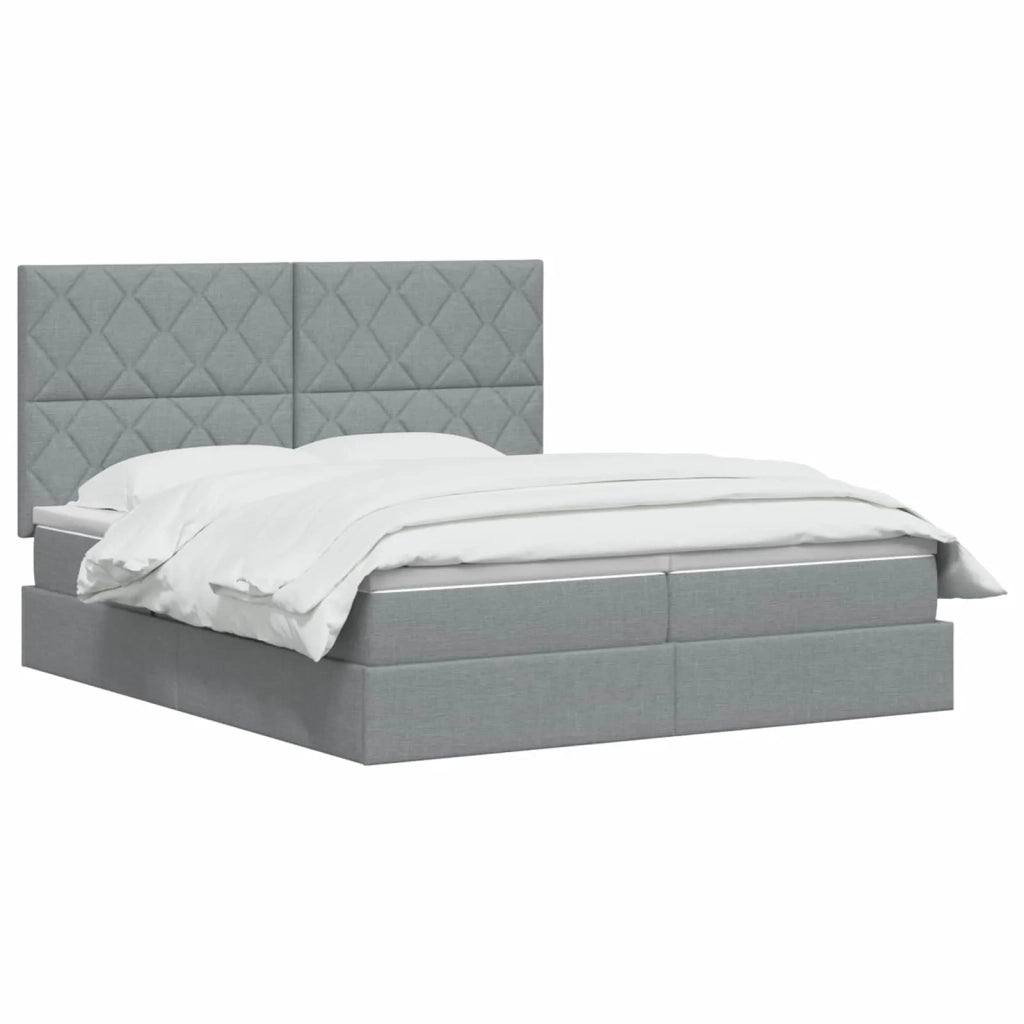 Letto con Contenitore Grigio Chiaro 180 x 200 cm Tessuto 3459801