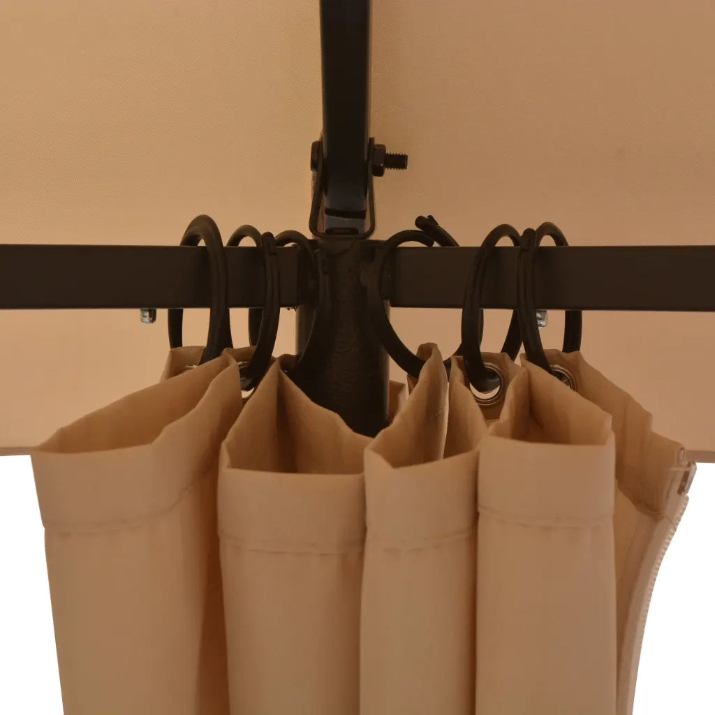 Gazebo Padiglione da Giardino con Tende Esagonale 360x265 cm 43166