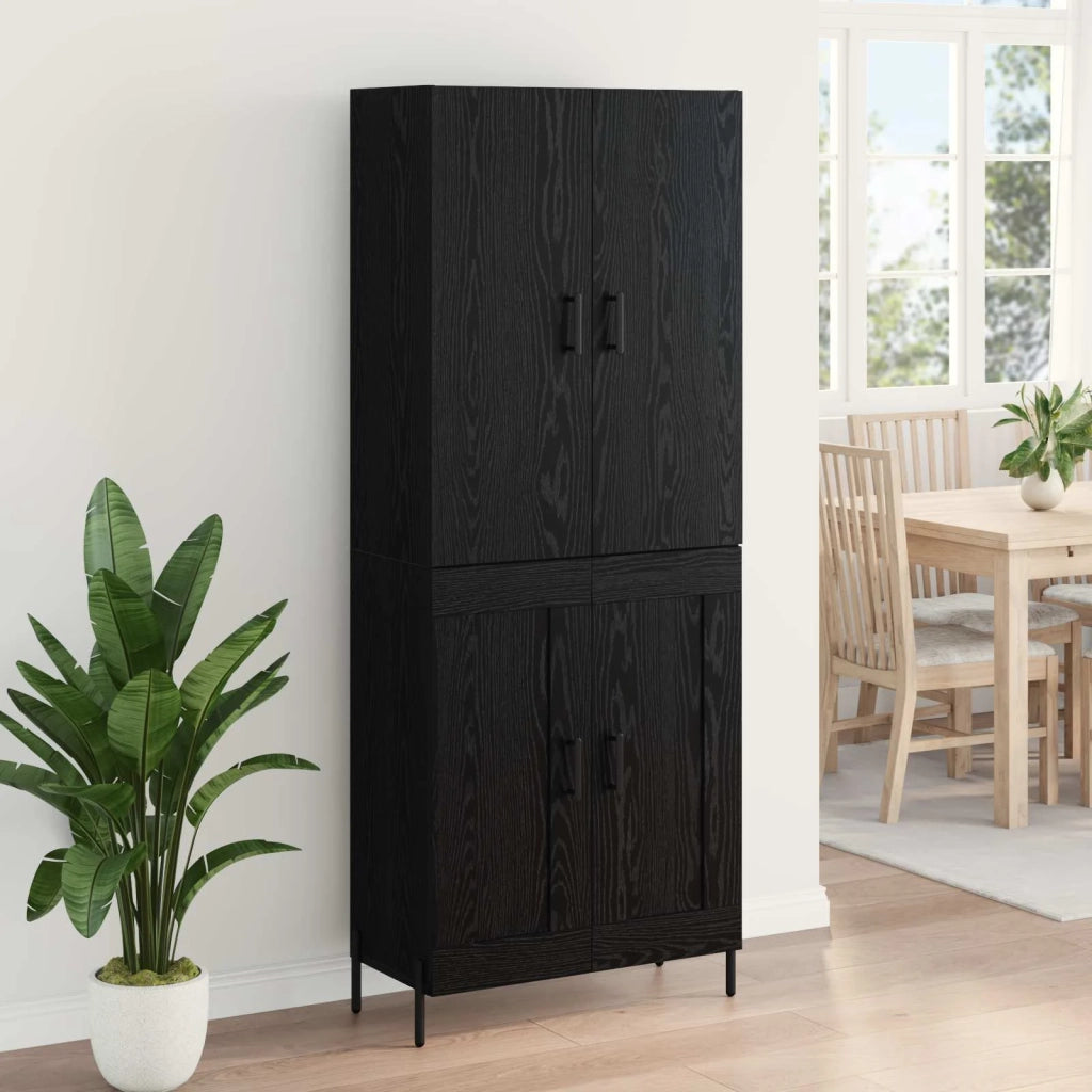 Credenza Rovere Nero 69,5 x 34 x 180 cm Legno multistrato 3416204
