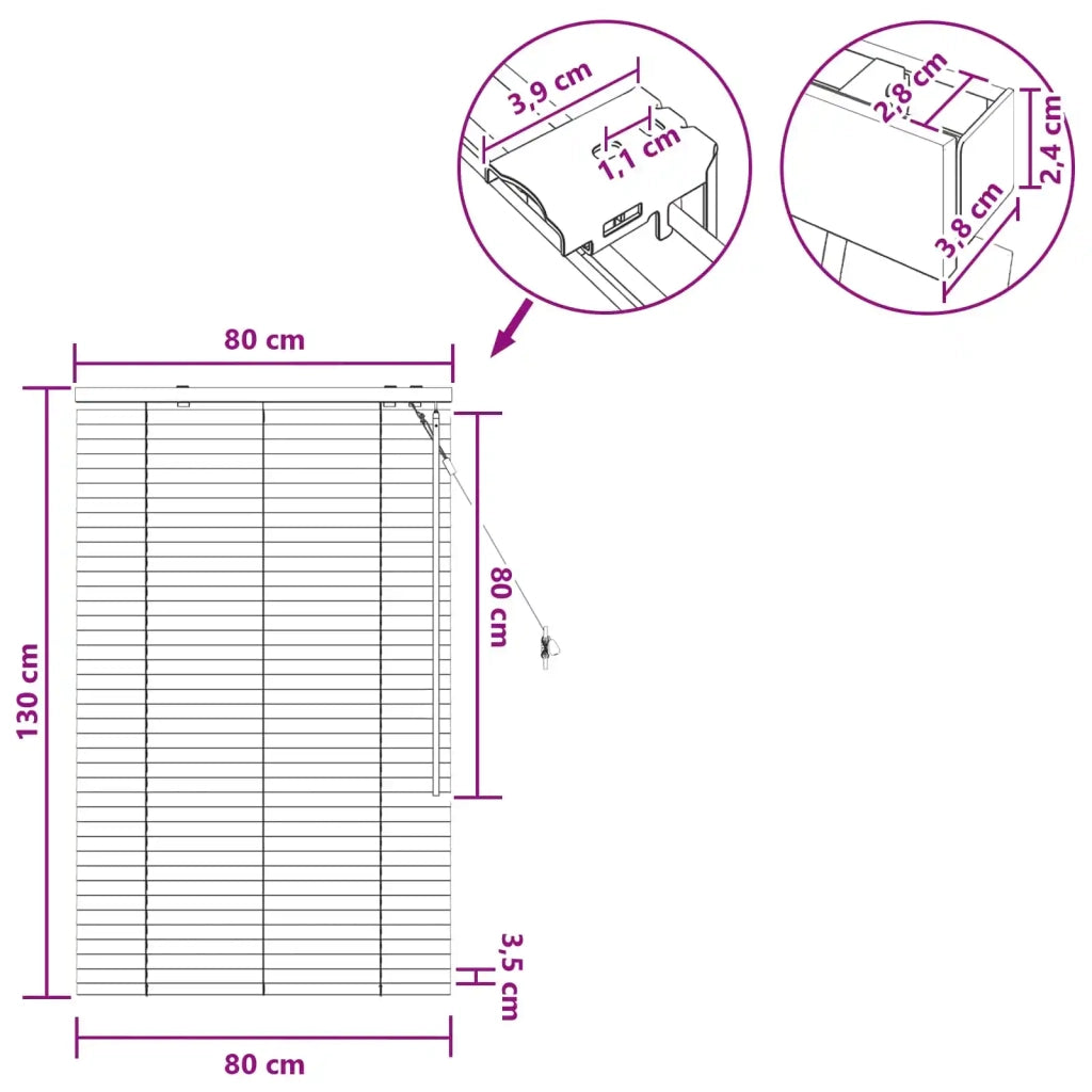Tenda Veneziana Nero 80 x 130 cm 35 mm 42015462