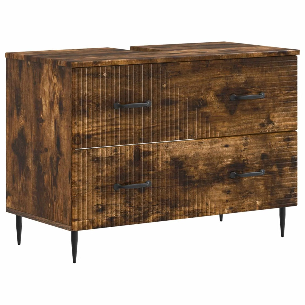 Armadio per Lavabo da Bagno HAARLEM Rovere Fumo 896800
