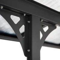 Pergola Addossata da Giardino 4.4x3m Regolabile in Policarbonato e Alluminio, Grigio