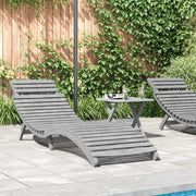 vidaXL Lettino Prendisole Grigio 184x55x64 cm Legno Massello di Acacia