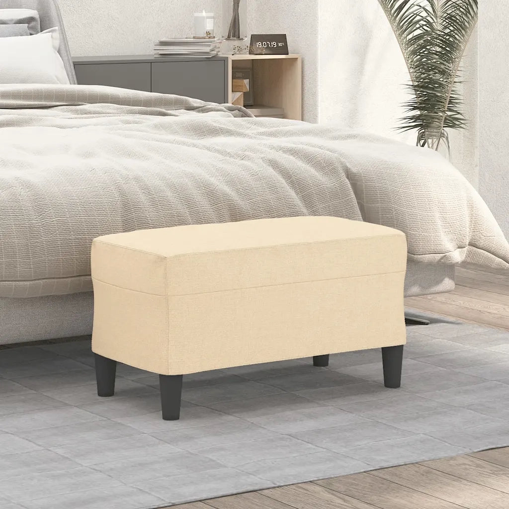 Panca crema 70x35x41 cm in Tessuto