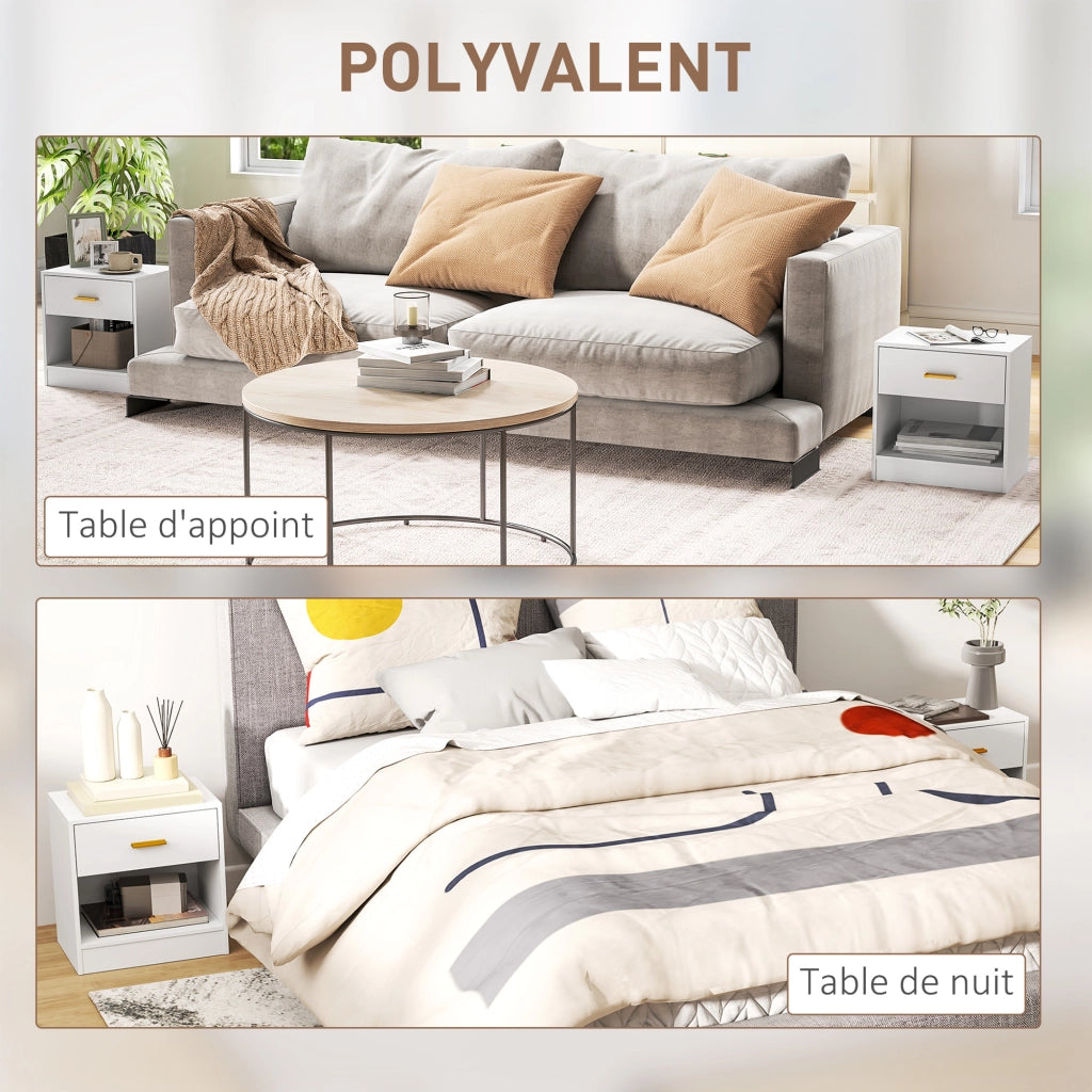 Comodino ¨C zephmum ¨C Bianco 39x28x41 cm