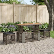 Set da Pranzo per Giardino 4 pcs Grigio e Grigio Scuro 42026754