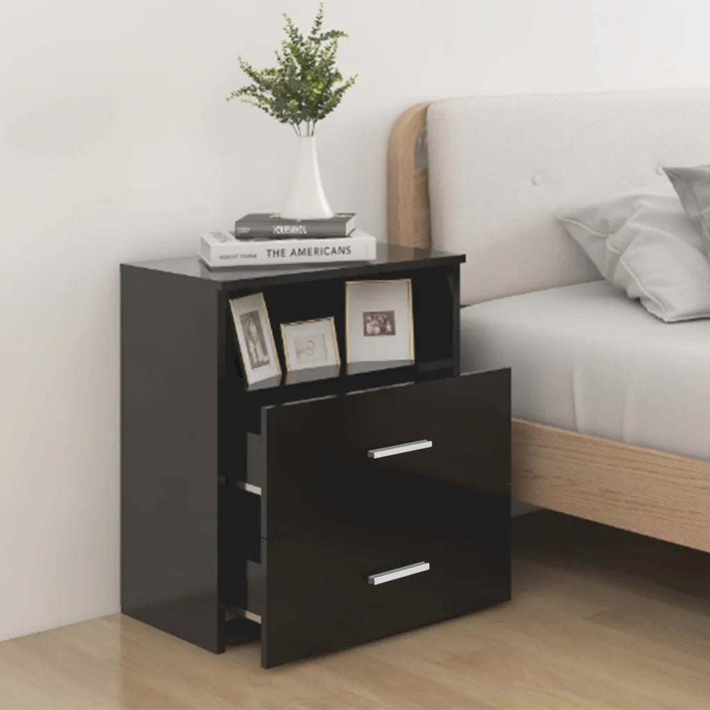 Comodino | Armadio da Notte | Mobiletto da notte Nero 50x32x60 cm