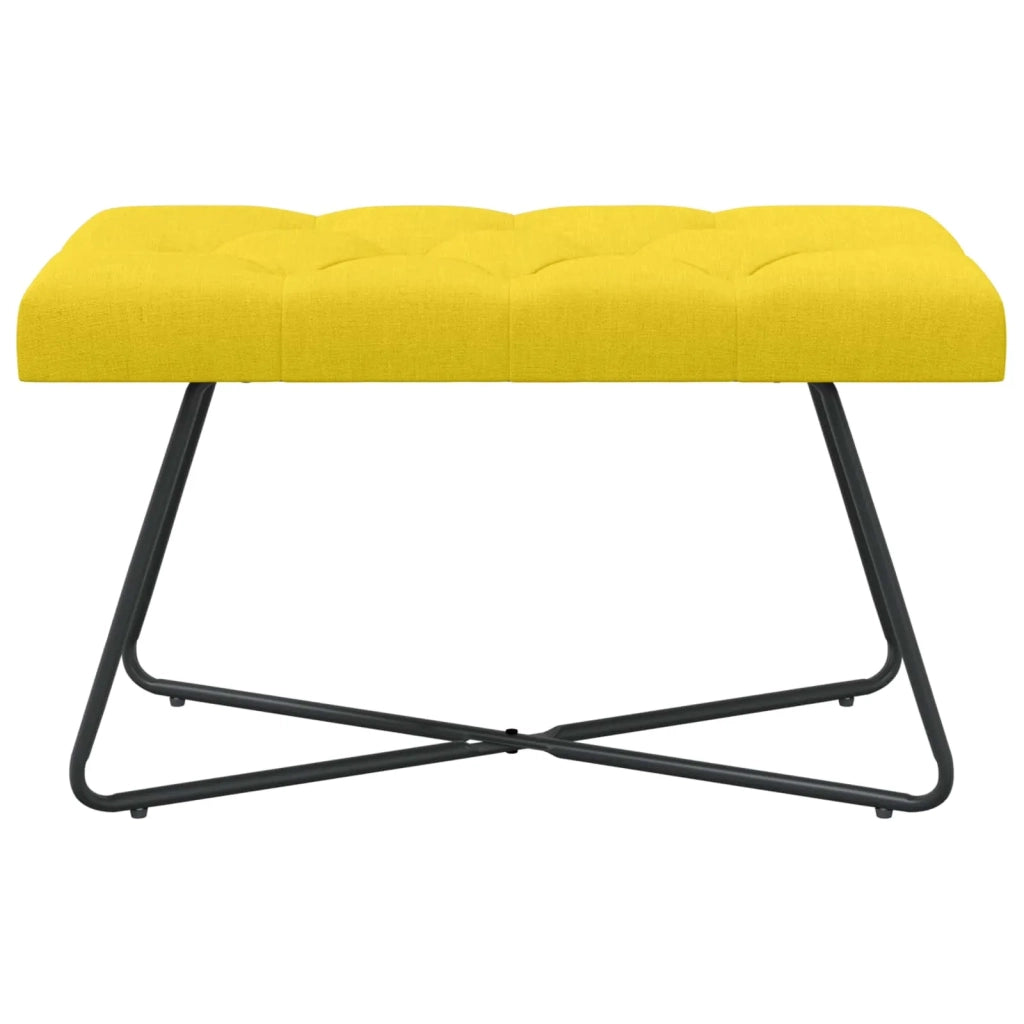 Panchina con bottoni imbottiti Giallo Chiaro 80 x 40 x 46 cm 42038367
