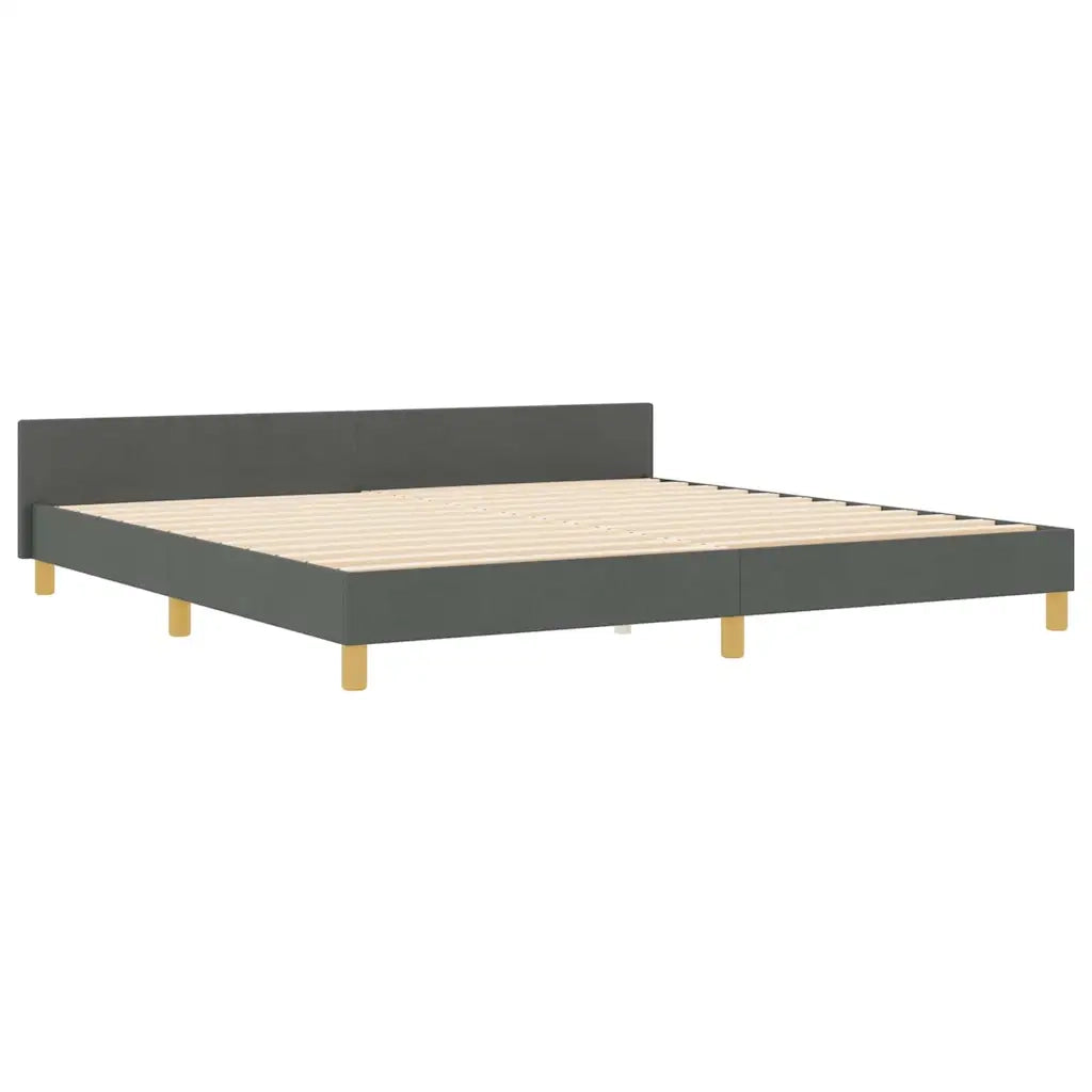 Struttura del letto Grigio scuro 200 x 200 cm Tessuto 3344831