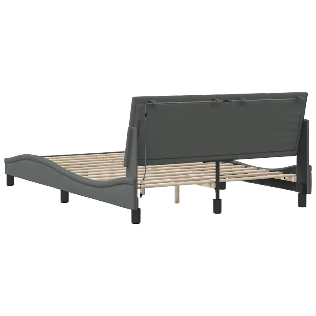 Giroletto senza Materasso Hanko Grigio Scuro 140x190 cm Tessuto 3310455