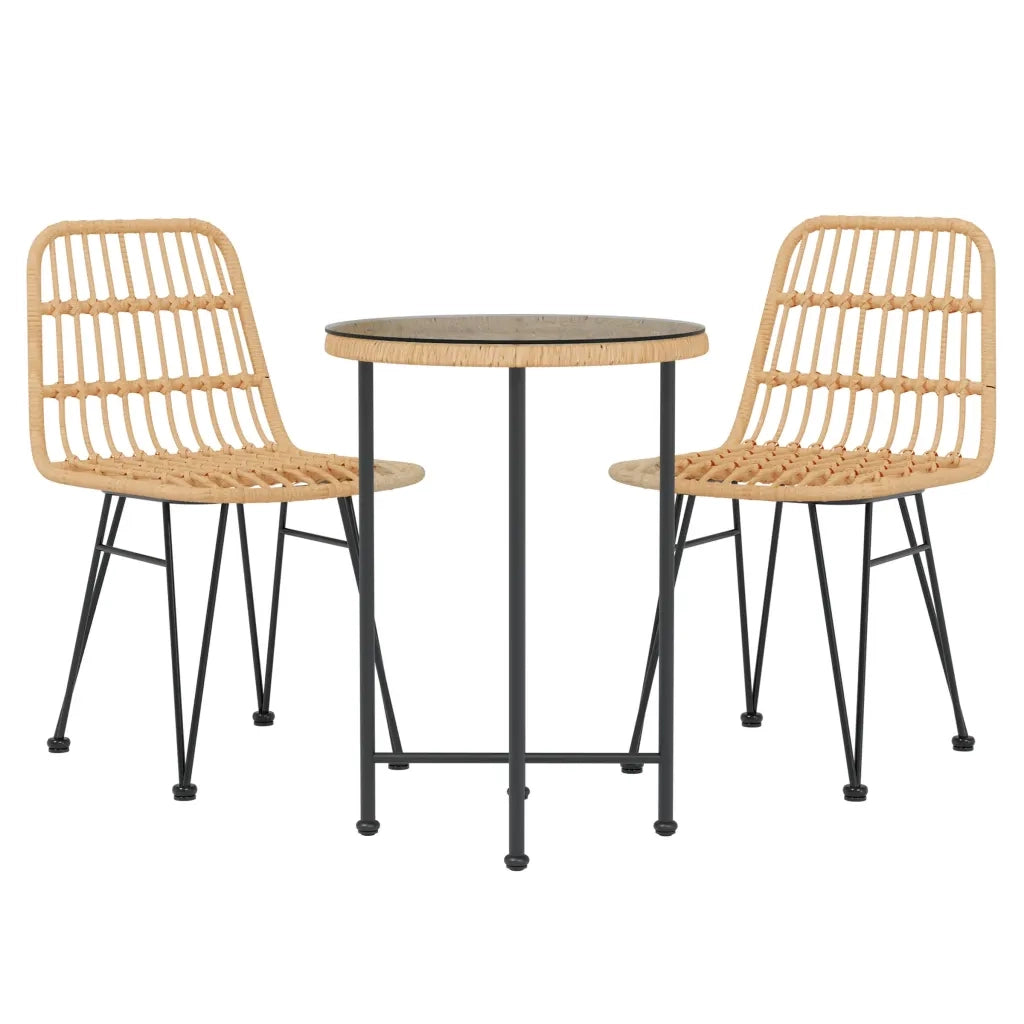 Set da Pranzo da Giardino 3 pz | Set Salotto da Giardino in Polyrattan