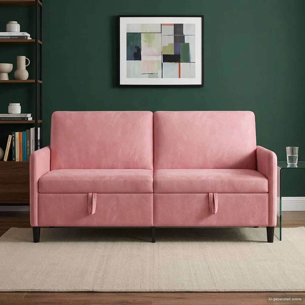 Divano con Storage Rosa 172 x 78 x 87 cm Poliestere 42036965