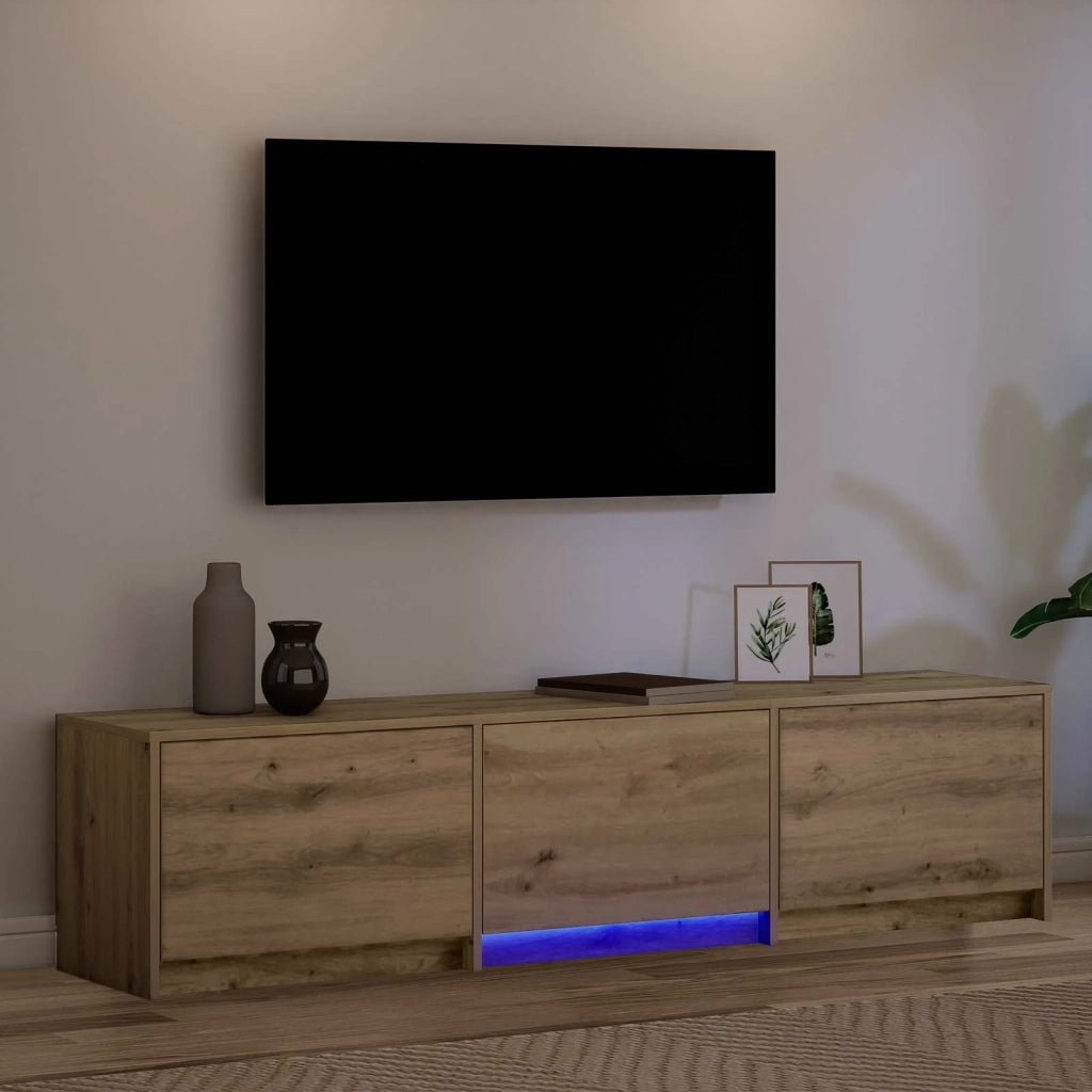 Mobile TV con LED Rovere Artigianale 165 x 34 x 40 cm 3418720