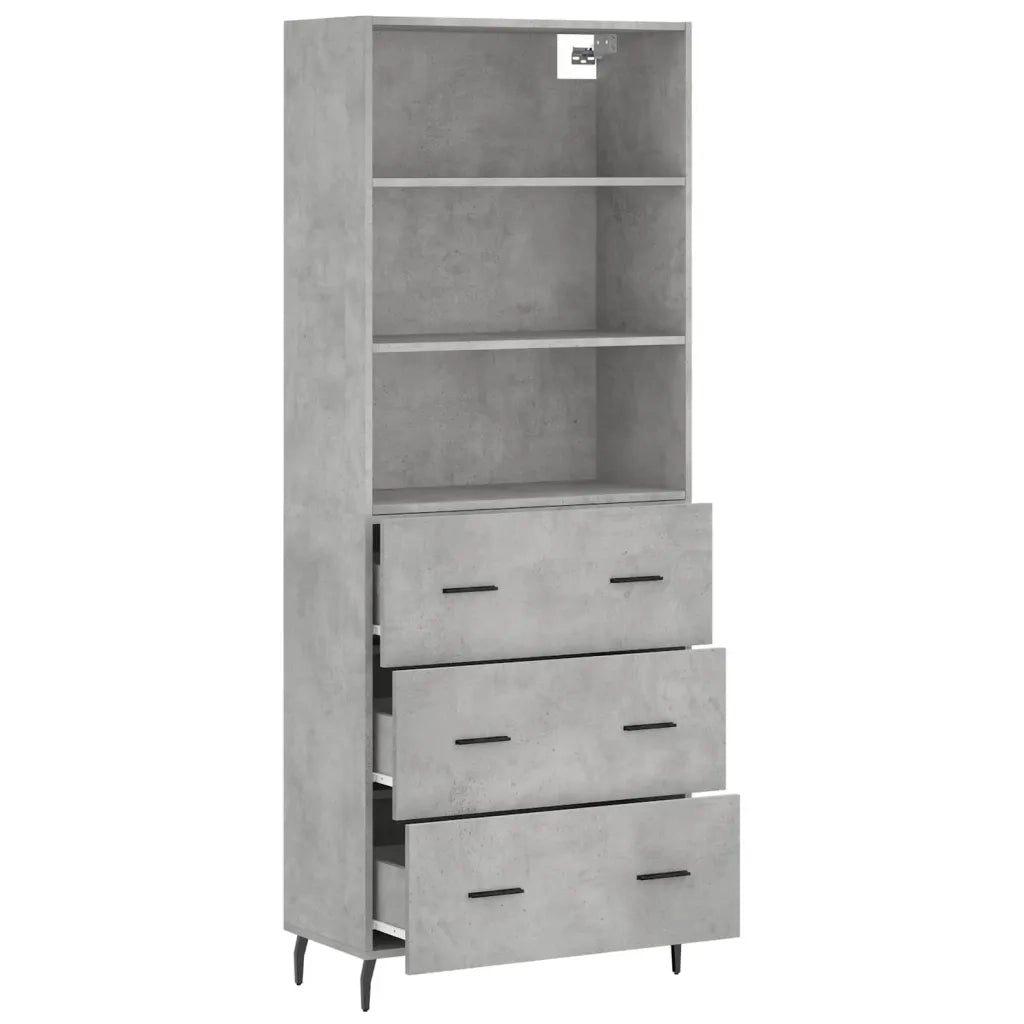 Credenza Grigio Cemento 69,5x34x180 cm in Legno Multistrato 3189401