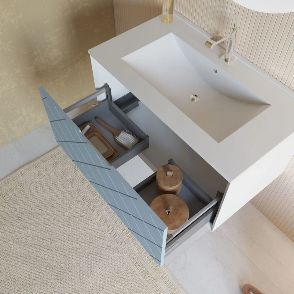 Mobile sospeso Relief 80 cm - Celeste opaco