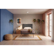 Letto imbottito Piazza e mezzo 120x190 cm Flat - Con rete,Microfibra,Grigio