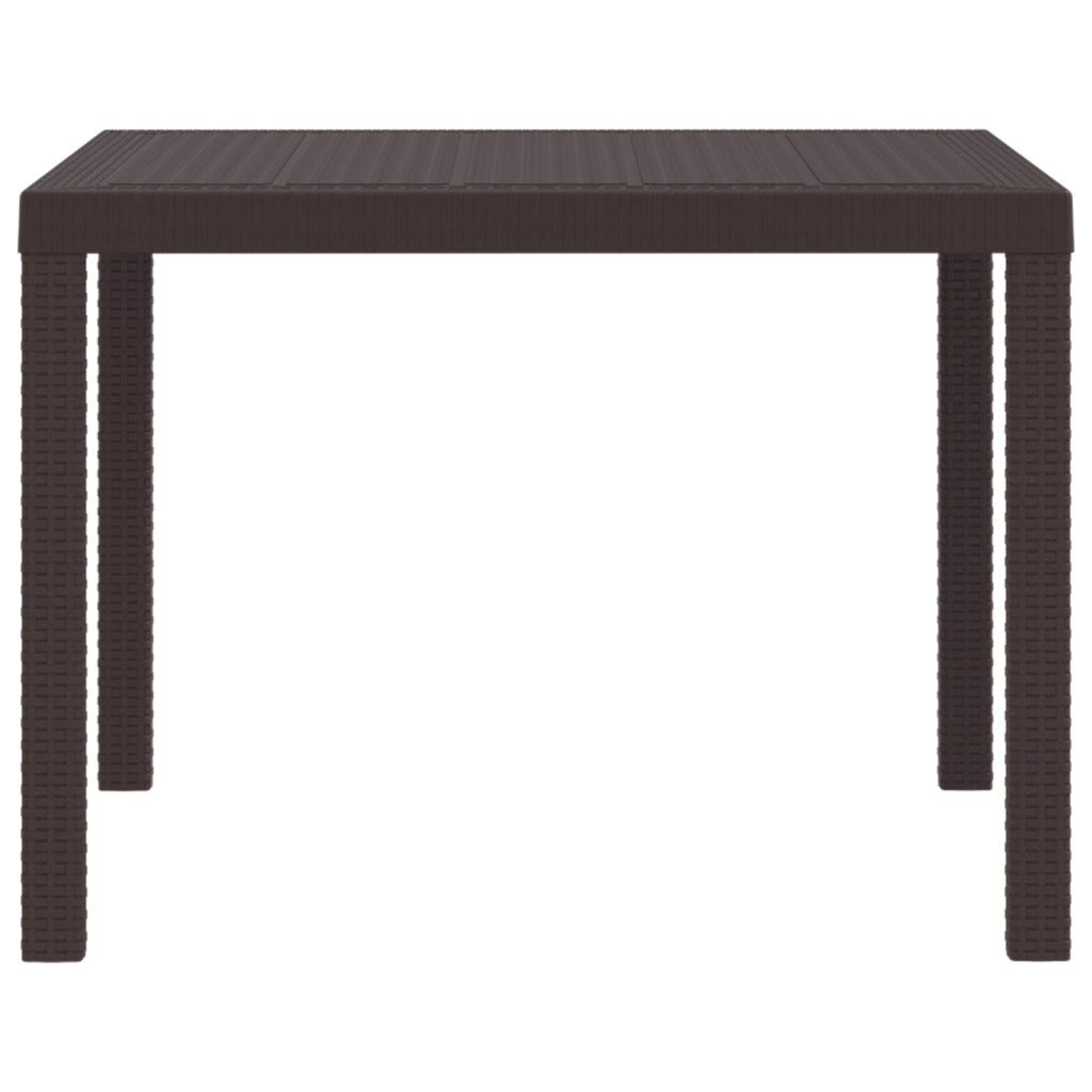 Tavolo da Giardino Marrone 100x100x73 cm in Polyrattan